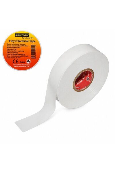 UTB Λευκή μονωτική ταινία βινυλίου 19mm x 20m Premium Super Power 33+ HighPower