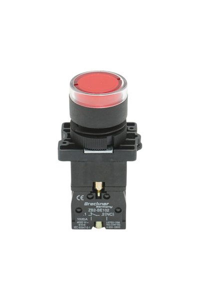 UTB Buton indicator LED roșu cu rezistor integrat 1NC, 220V, LAY5 Breckner Ge...