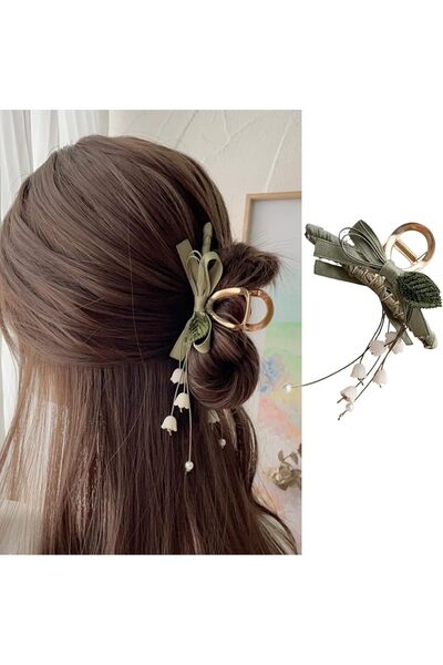Arabest Lily of the Valley Metal Hair Claw Clip for Women and Girls,Large Flo...