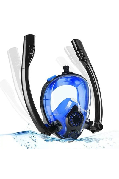 OEM Full Face Snorkel Mask ολοπρόσωπη μάσκα θάλασσας με 2 αναπνευστήρες και β...