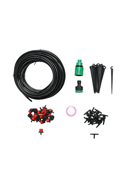 UTB Kit complet irigare prin picurare cu furtun 15.5m, duze, conectori, tije ...