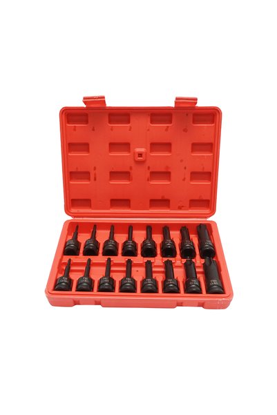 UTB Trusa chei tubulare de impact biti torx T20-T100, patrat 1/2 inch 16 piese