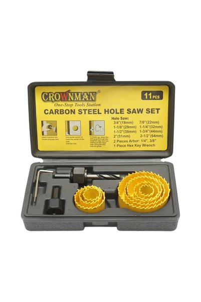 UTB Set carote circulare otel carbon 19-64mm pentru lemn, rigips, PVC 11 pies...