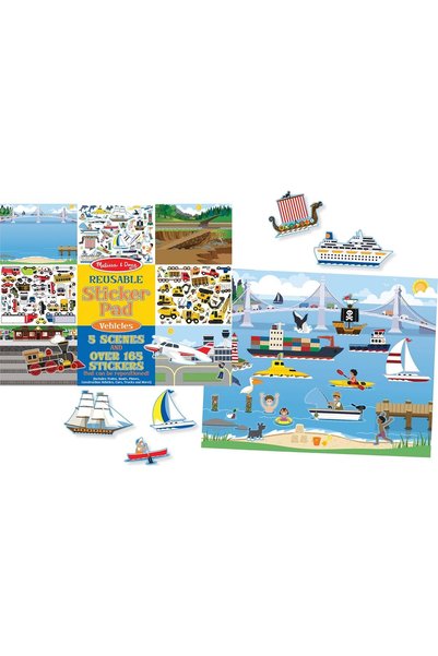 Melissa & Doug Reusable Sticker Pad: Vehicles - 165+ Reusable Stickers - FSC ...