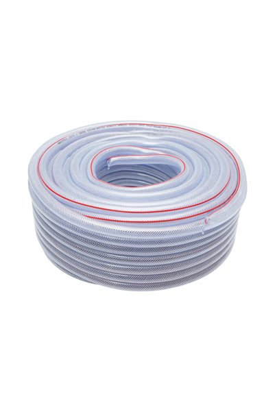 UTB Διαφανής σωλήνας κήπου PVC 1/2 ίντσας, PN7 bar, 13x17mm με υφασμάτινη πλέ...