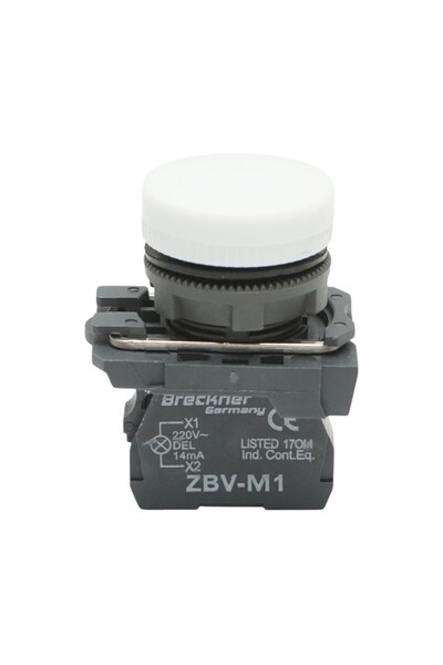 UTB Indicator LED alb 1NO+1NC, 220V, 14mA, TB5 Breckner Germany