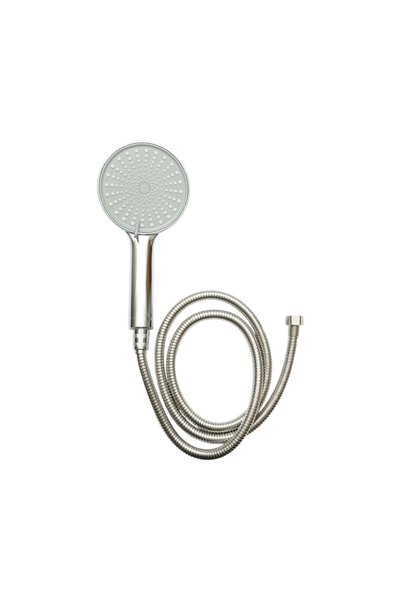 UTB Set para dus cu furtun zincat 1.5m, 3 functii, duze silicon, crom lucios,...