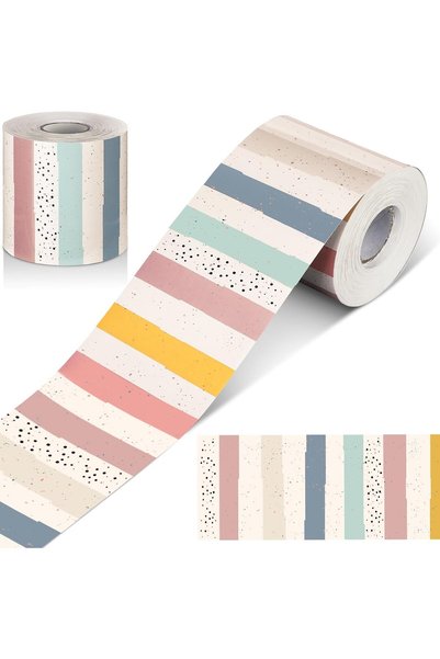 Arabest Classroom Bulletin Board Border,59 Feet Polka Dot and Stripes Straigh...