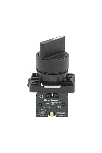 UTB Selector 2 pozitii cu retinere negru 1NO, 400V/10A, LAY5-ED21 Breckner Ge...