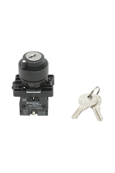 UTB Selector 2 pozitii cu retinere si cheie 1NO, 400V/10A, LAY5-EG21 Breckner...