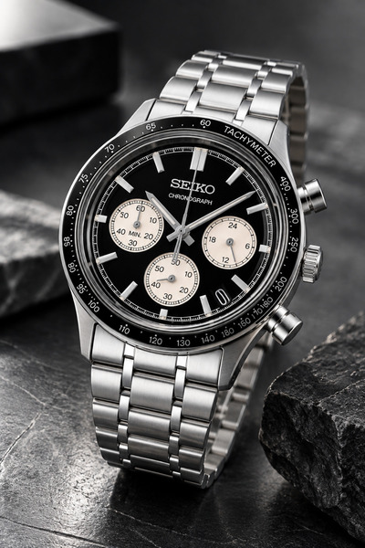 Seiko SSB479P1 Erkek Kol Saati Chronograph Kronograf Siyah Kadran Paslanmaz Ç...