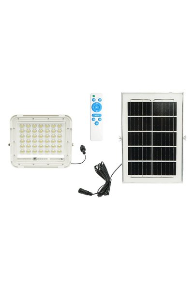 UTB Proiector LED 100W cu panou solar de 6W, baterie Li-ion de 5000mAh și tel...