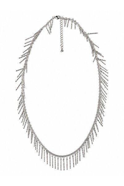 Sacha Accessories Bar Row Silver Necklace