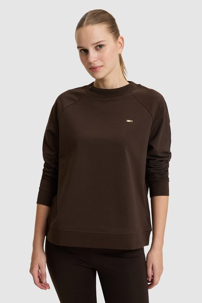U.S. Polo Assn. سويت شيرت نسائي أساسي باللون البني الداكن 50328980-VR084
