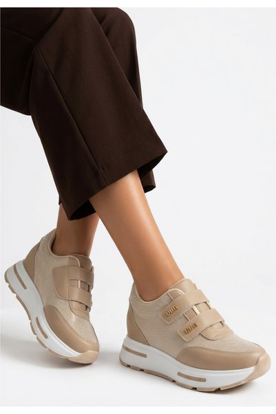 ich1one Rete Beige Skin Velcro Sneakers