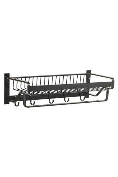 HOME-USE HOME USE κρεμάστρα με ράφι HUH-0164, μεταλλική 57x22x13cm, μαύρη