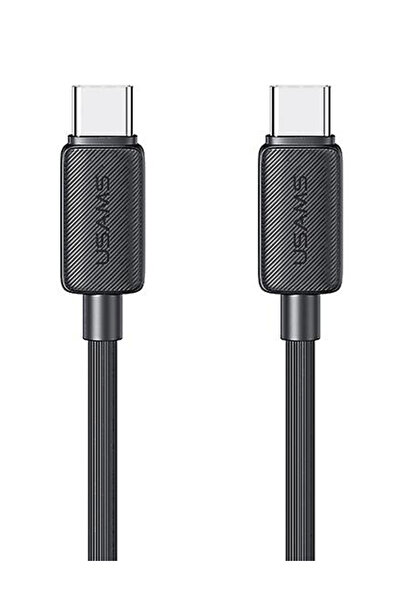 Usams καλώδιο USB-C σε USB-C US-SJ691, 60W, 480Mbps, 1m, μαύρο