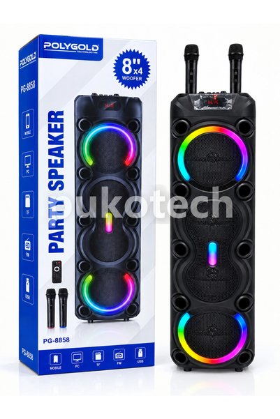 pukotech PG-8858 // WİFİ ÇİFT MİKROFONLU BLUETOOTH SPEAKER // - Siyah