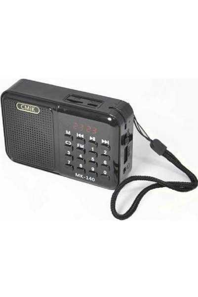 Cmik Ραδιοφωνάκι FM MK-140 Επαναφορτιζόμενο USB/AUX Μαύρο
