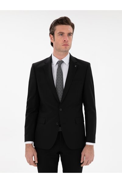 Cacharel Jachetă neagră slim fit 50270131-VR046