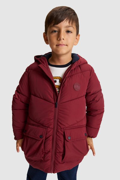 U.S. Polo Assn. Boy's Burgundy Hooded Quilted Coat 50328205-Vr014