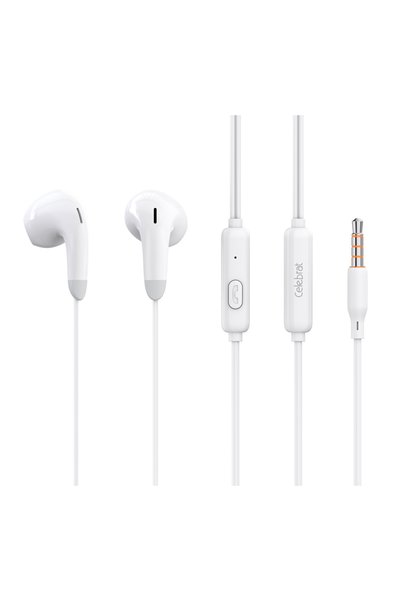 Celebrat earphones με μικρόφωνο G27, 3.5mm σύνδεση, Φ14mm, 1.2m, λευκά