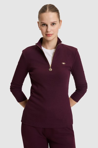 U.S. Polo Assn. تي شيرت نسائي باللون الأحمر الداكن 50333780-VR180
