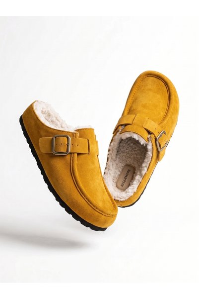 Bequemere Mw421 Yellow Genuine Suede Leather Loafer with Stitched Buckle, Gen...