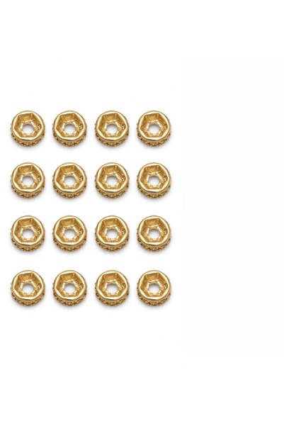 zerzembe 100 Adet 6 Mm Gümüş Ve Altın Renk Rondela Taşlı Takı Aparatı Ara Aparat DIY TAKI YAPIM MALZEMESİ