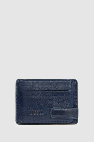 U.S. Polo Assn. حافظة بطاقات باللون الأزرق الداكن للرجال 50330558-VR033