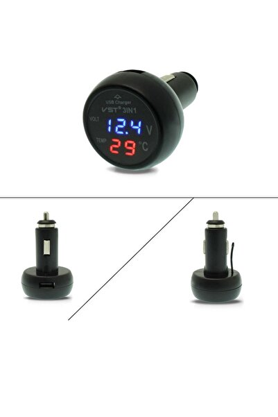 OEM Ψηφιακό βολτόμετρο αυτοκινήτου VST-706 με USB 2.1A