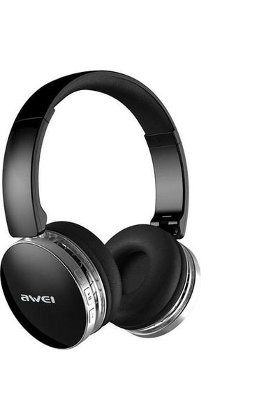 AWEI Ακουστικά A500BL Over Ear Μαύρα, Ασύρματα/Ενσύρματα με Active Noise Canc...