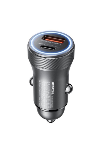 Remax Φορτιστής αυτοκινήτου USB-C μαύρος, 1xUSB + 1xType-C