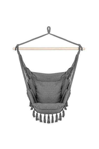 MyOfficeShop Balansoar suspendat tip hamac pentru casă sau grădină, gri cu pe...