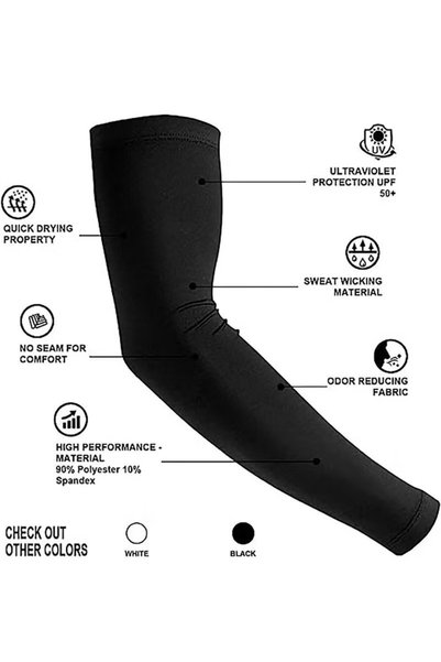 Generic Brand 2 Pair Arm Sleeves for Men and Women - Tattoo Cover Up - Cooling Sports Sleeve for Basketball Golf Football