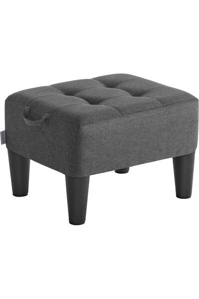 SONGMICS Taburet cu spațiu de depozitare, șezut confortabil, 40x32x26 cm, gri...