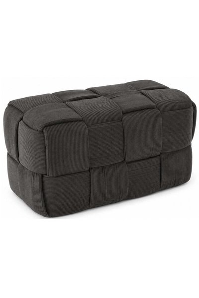 MyOfficeShop Taburet dreptunghiular tapițat cu material striat, design împlet...