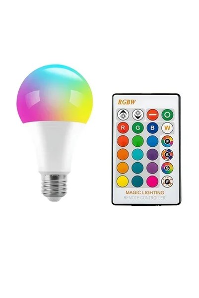 OEM Λαμπτήρας LED RGB με τηλεχειριστήριο 5W YK-A60-5W σε λευκό χρώμα