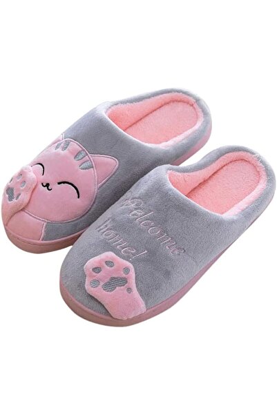 Generic Ladies Cotton Slippers - Autumn and Winter Lucky Cat Girl Couple Cart...