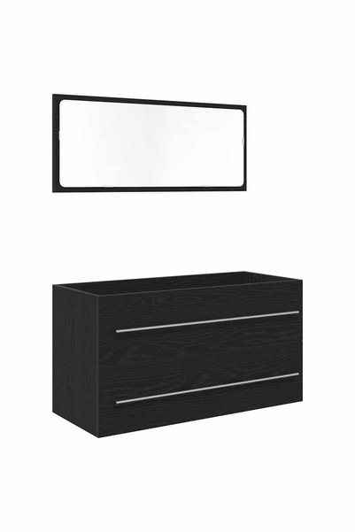 vidaxl Dulap cu chiuvetă Stejar Negru 90 x 45 x 1.5 cm Lemn prelucrat