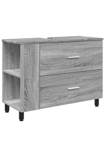 vidaxl Unitate Vanity pentru Baie Sonoma gri 80 x 35 x 60 cm