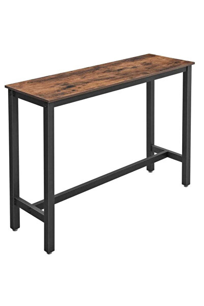 VASAGLE Masă înaltă de bar, cadru metalic, design industrial, 120x40x100cm, m...