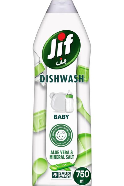 Jif Baby Dishwashing Liquid, Aloe Vera &amp; Mineral Salt, 750ml