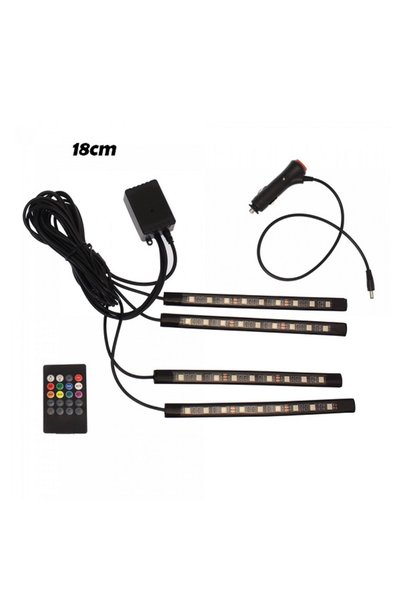 OEM Εσωτερικά LED φώτα αυτοκινήτου RGB Music 18cm 4τμχ remote