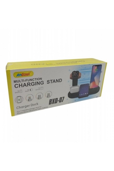 Andowl Ασύρματη Βάση Φόρτισης BXD-07 Τριπλή Qi για iPhone & Type-C
