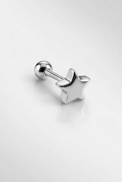 So CHIC... Star 18 Ayar Beyaz Altın Kaplama Gümüş Tragus-Helix Piercing