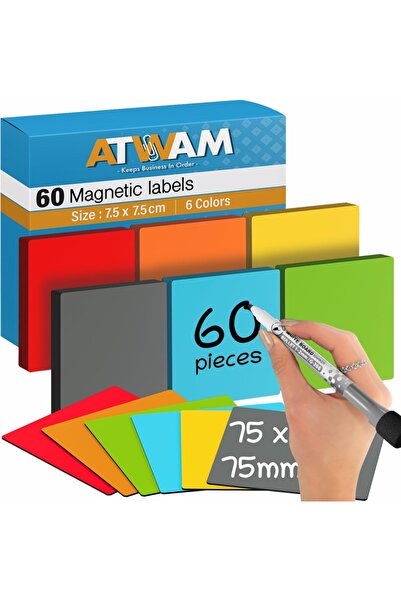 Type-C Set de 60 de etichete magnetice reutilizabile și inscriptibile ATWAM 7...