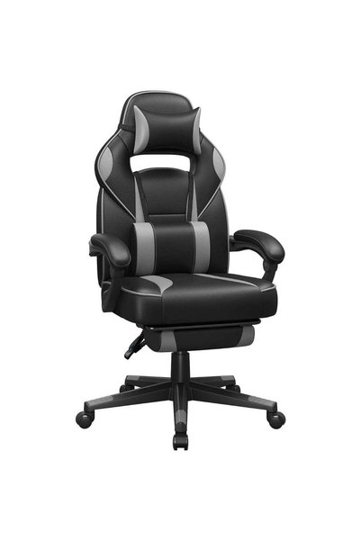 SONGMICS Scaun de gaming ergonomic, cu spătar înalt, suport pentru picioare, ...