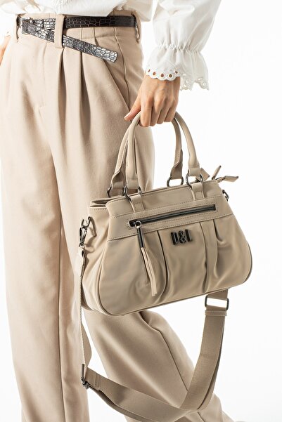 devota lomba Soft Touch Premium Gummy Fabric, Women's Shoulder Bag - Beige Mo...