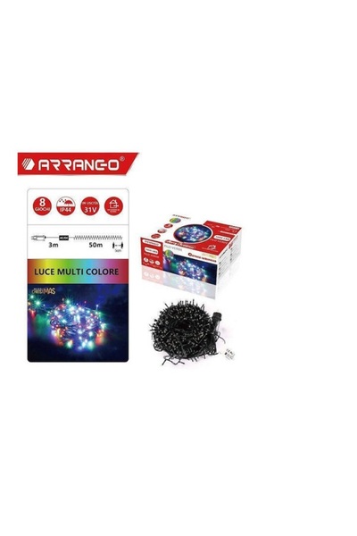 Arrango Χριστουγεννιάτικα Λαμπάκια 1000 LED 53μ Πολύχρωμα